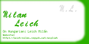 milan leich business card